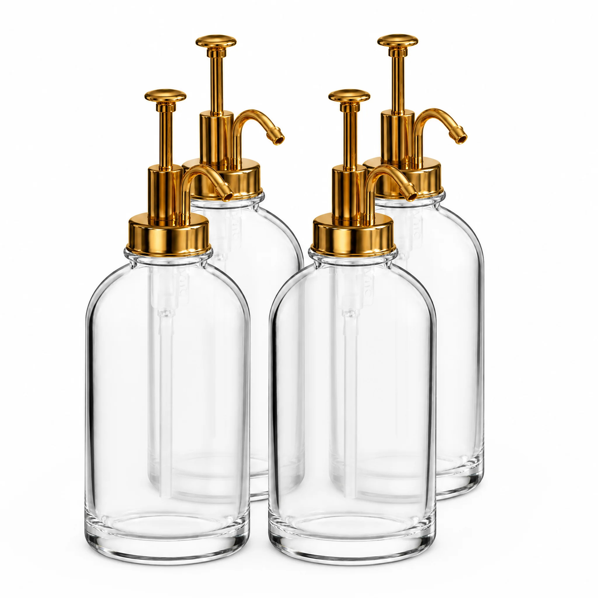 Coffee Syrup Dispenser Set, 4 Pack 16.9 oz Glass Bottles with Pump and Labels for Home Coffee Bar and Cafe | Wayfair North America