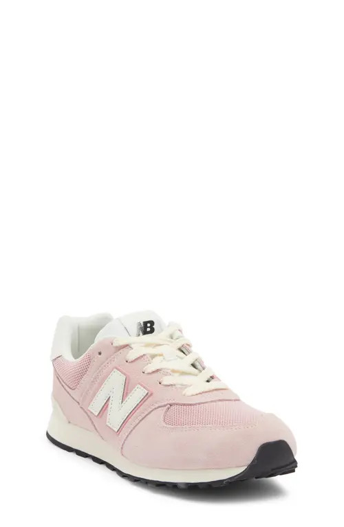 New Balance Kids' 574 New B Sneaker in Pink Chalk/sea Salt at Nordstrom, Size 4.5 | Nordstrom