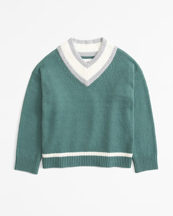 Textural V-Neck Sweater | Abercrombie & Fitch (US)