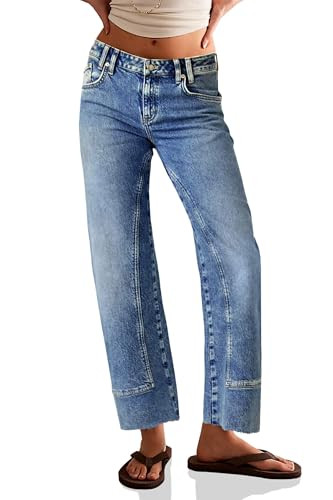 Cicy Bell Womens Straight Leg Stretchy Jeans High Waisted Front Seam Cropped Ankle Denim Pants wi... | Amazon (US)
