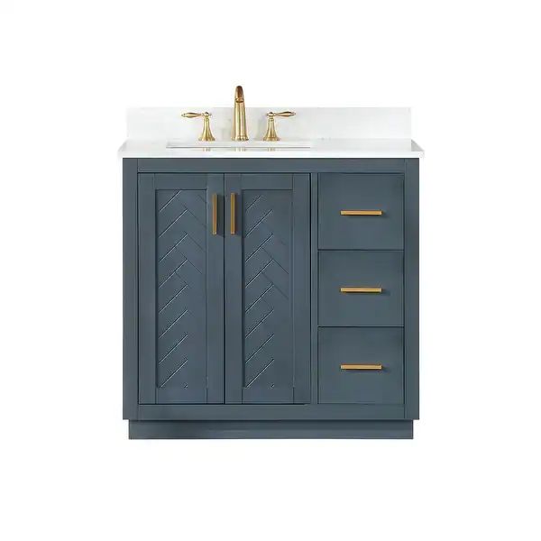 Altair Gazsi Bathroom Vanity with Composite Stone Countertop without Mirror | Bed Bath & Beyond