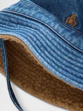 Baby Sherpa-Lined Denim Bucket Hat | Gap (US)