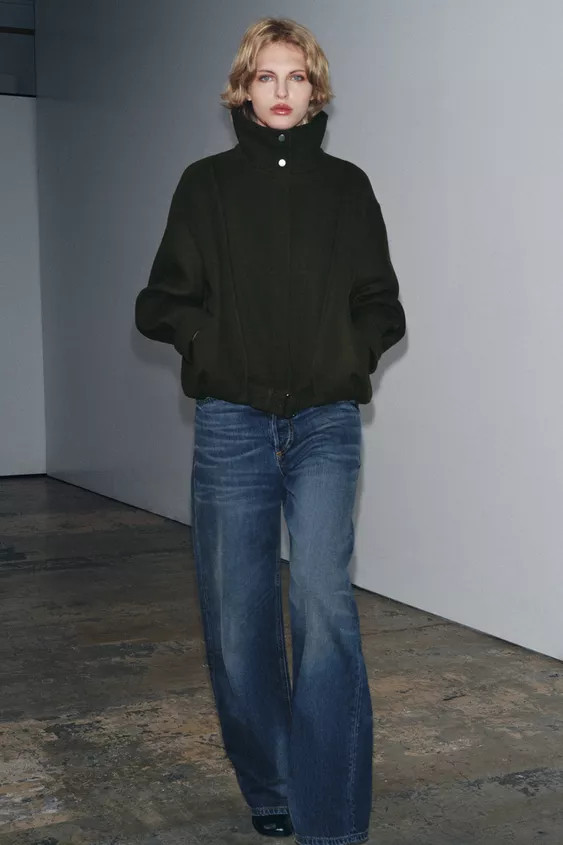 MINIMAL WOOL BOMBER JACKET ZW COLLECTION | Zara UK