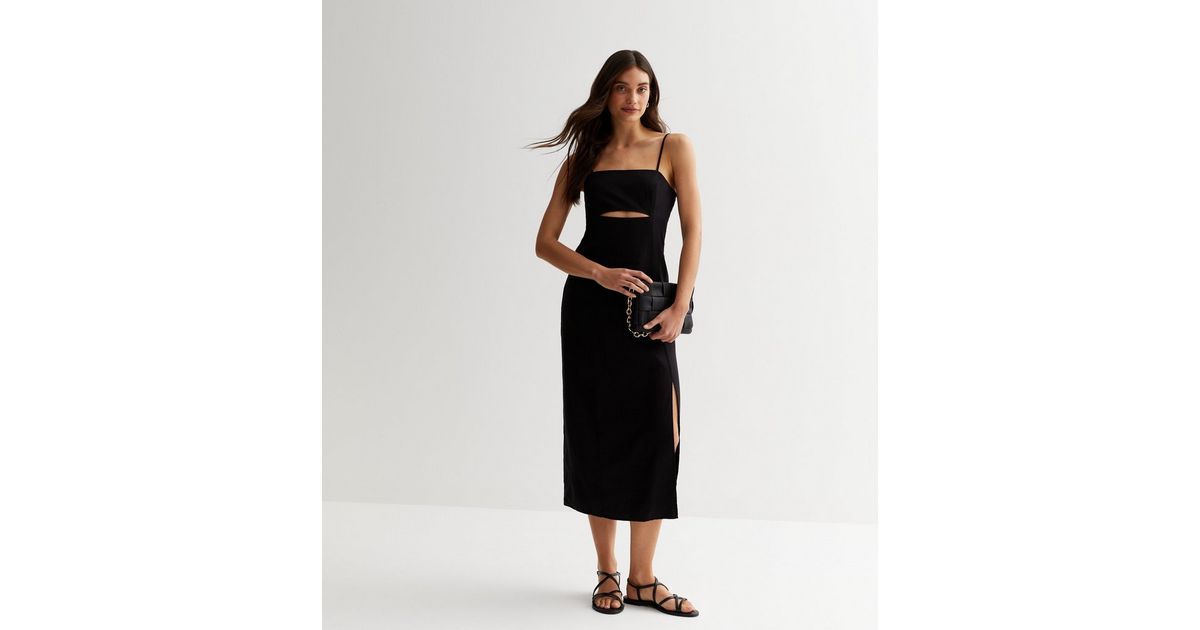 Black Split Hem Cut Out Midi Dress
						
						Add to Saved Items
						Remove from Saved Items | New Look (UK)