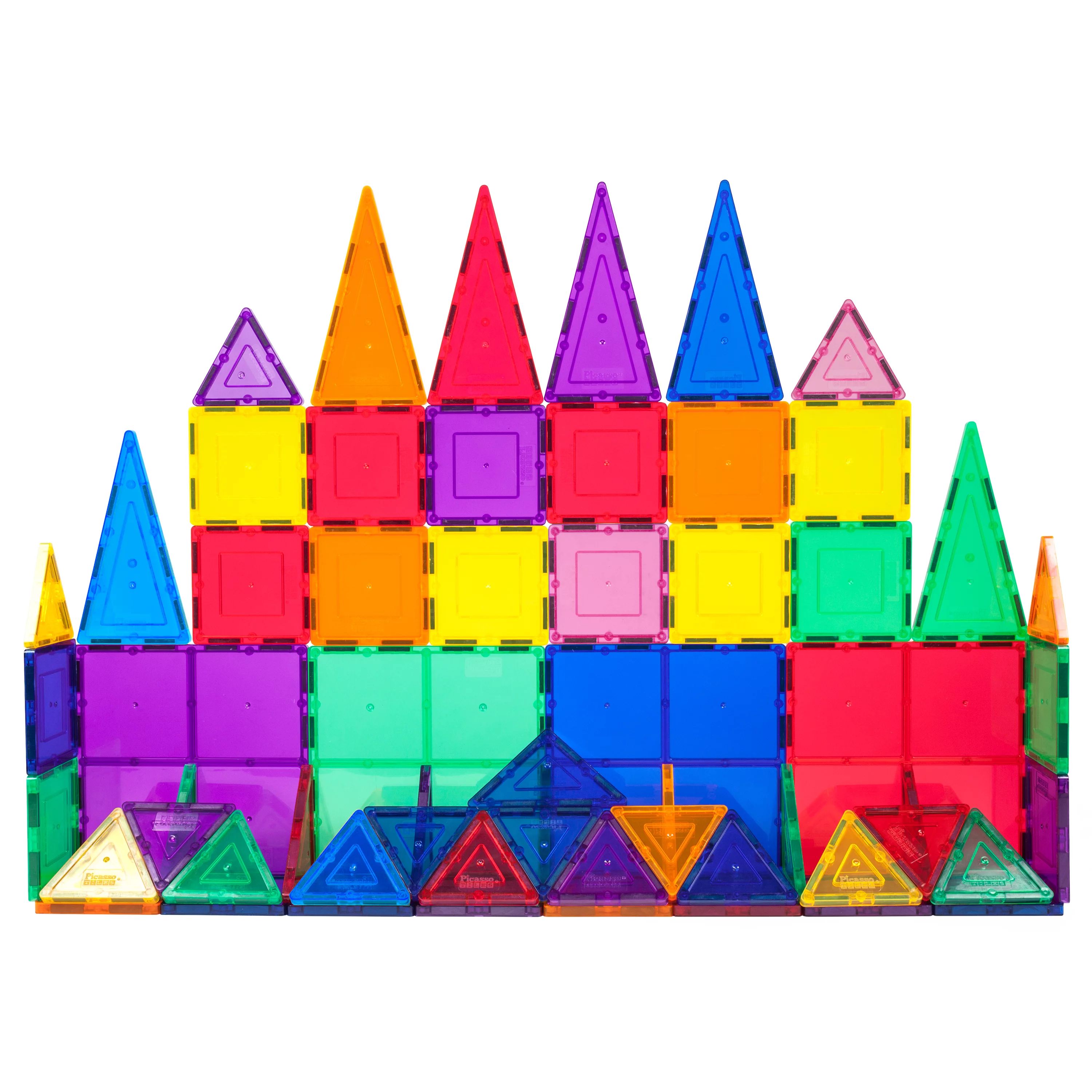PicassoTiles 60 Pieces Clear 3D Magnetic Building Blocks Tiles Set | Walmart (US)