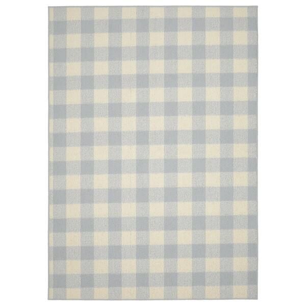 Garland Rug Country Living Buffalo Plaid Indoor Area Rug - 5' x 7' - Soft Silver/Ivory | Bed Bath & Beyond