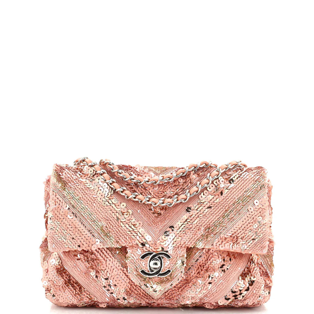 CC Flap Bag Chevron Sequins Mini | Rebag