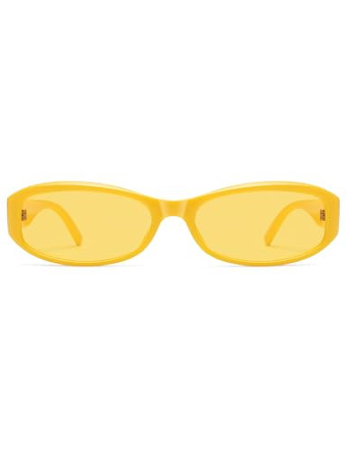 Appassal Retro Rectangle Sunglasses for Women Men Polarized Oval Sunnies AP3742,Yellow/Light Yellow | Amazon (US)