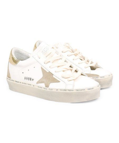 Golden Goose White & Gold Hi Star Leather Sneaker - Women | Zulily