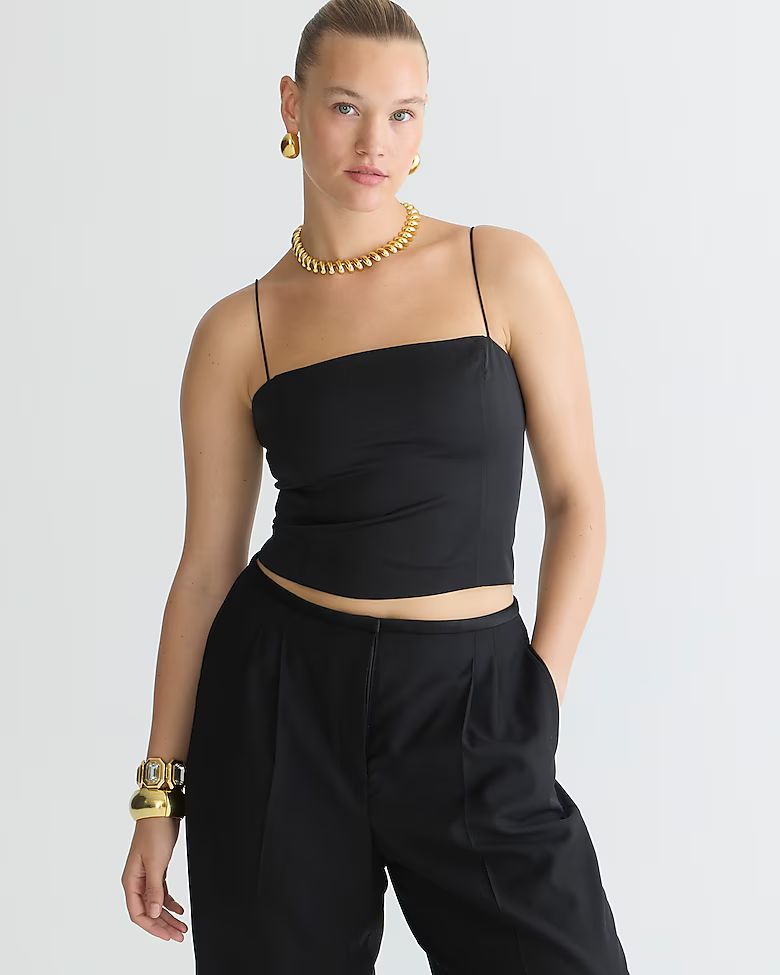 Bustier top in stretch satin | J.Crew US