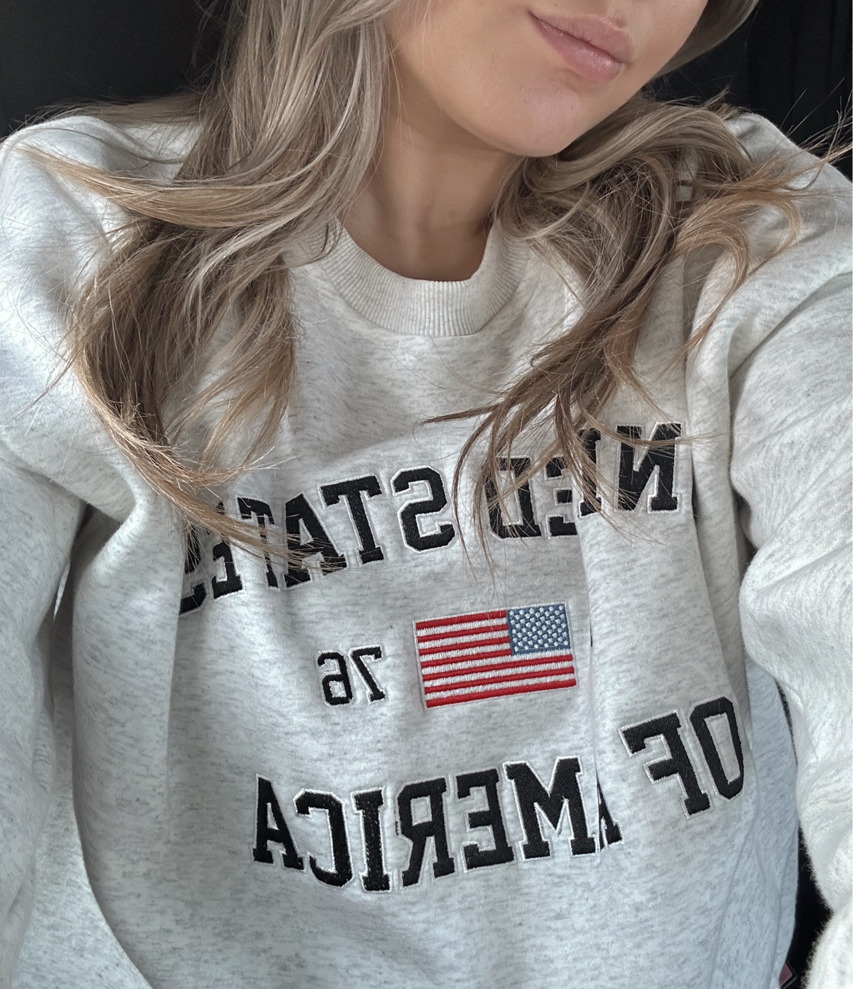 loving this oversized fit embroidered crew neck sweatshirt from altar’d state! 🤍🇺🇸

perfect for cooler summer nights with a pair of shorts! or a pair of leggings and ugg’s as we transition into autumn! 

#LTKSeasonal #LTKStyleTip #LTKFindsUnder100