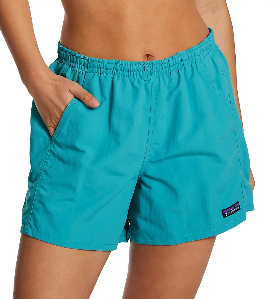 Patagonia Women's Baggies 5 Inch Water Repellent Shorts in Steel Blue/Teal/Black | Size Large | HerRoom.com | HerRoom