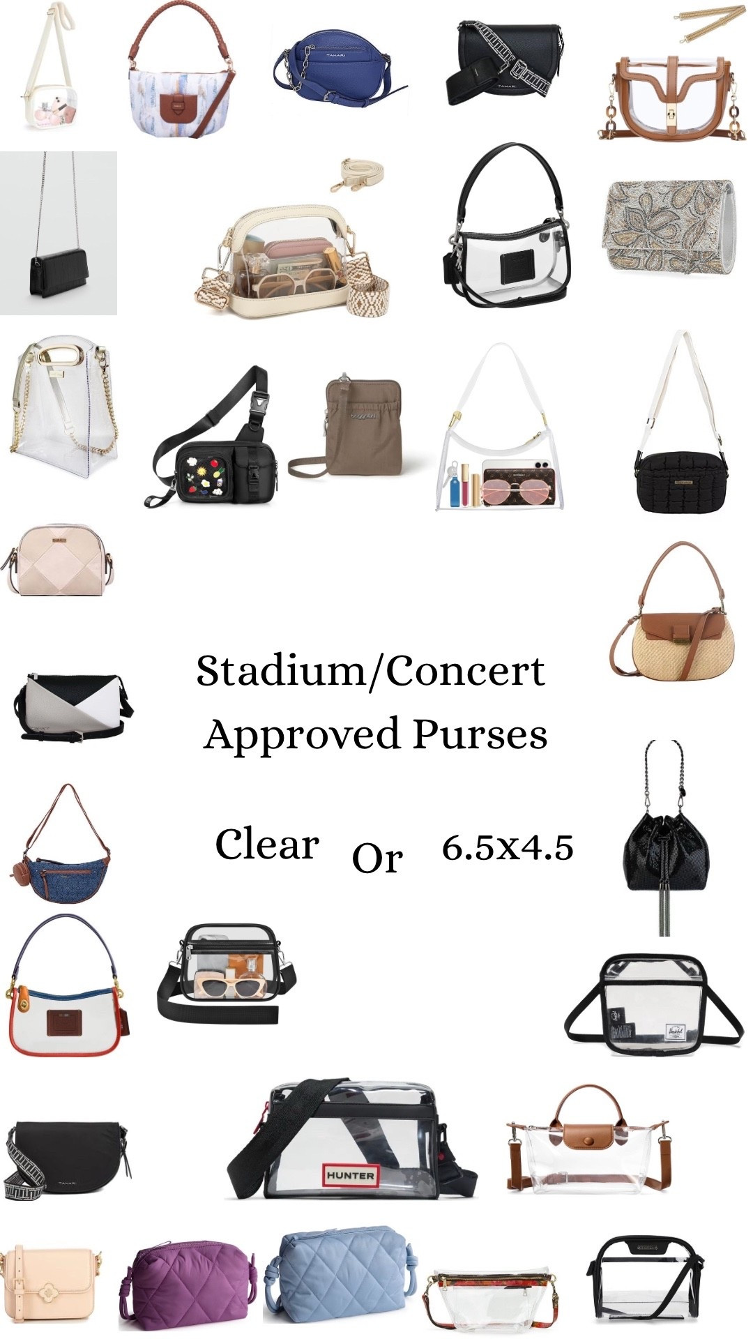 Heading to a stadium or concert that has the restrictive clear or 6.5x4.5in purse requirements? Here are some that fit that need!

#LTKItBag #LTKTravel #LTKStyleTip