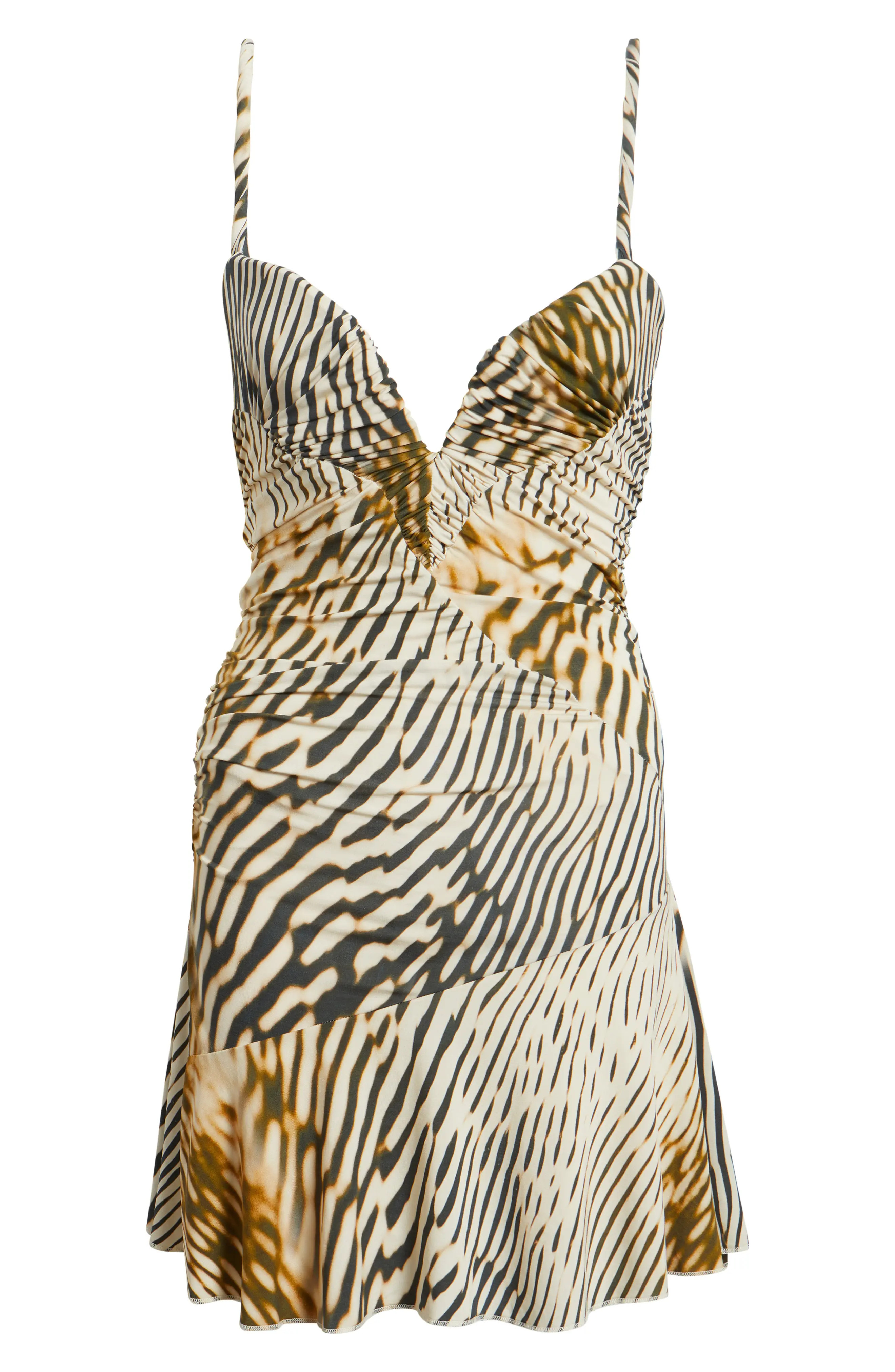 HOUSE OF CB Elsa Animal Print Jersey Minidress at Nordstrom, Size Small | Nordstrom
