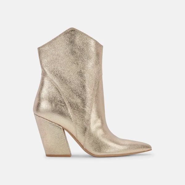 NESTLY BOOTIES IN LIGHT GOLD METALLIC SUEDE | DolceVita.com