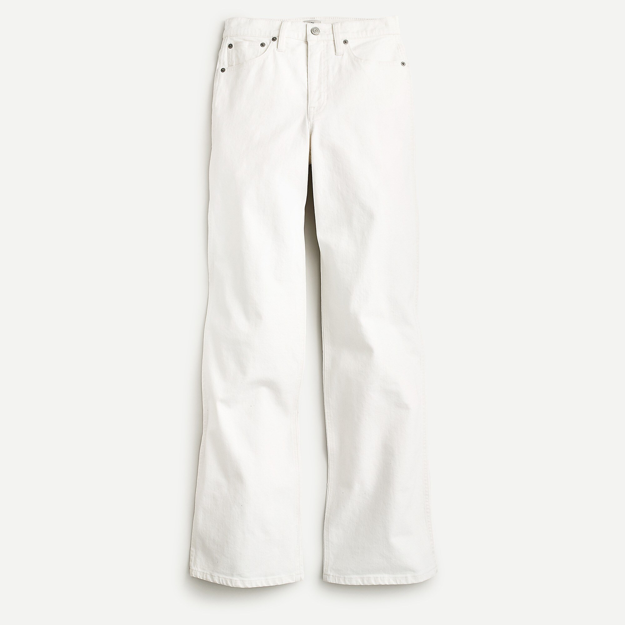High-rise full-length flare jean in white | J. Crew US