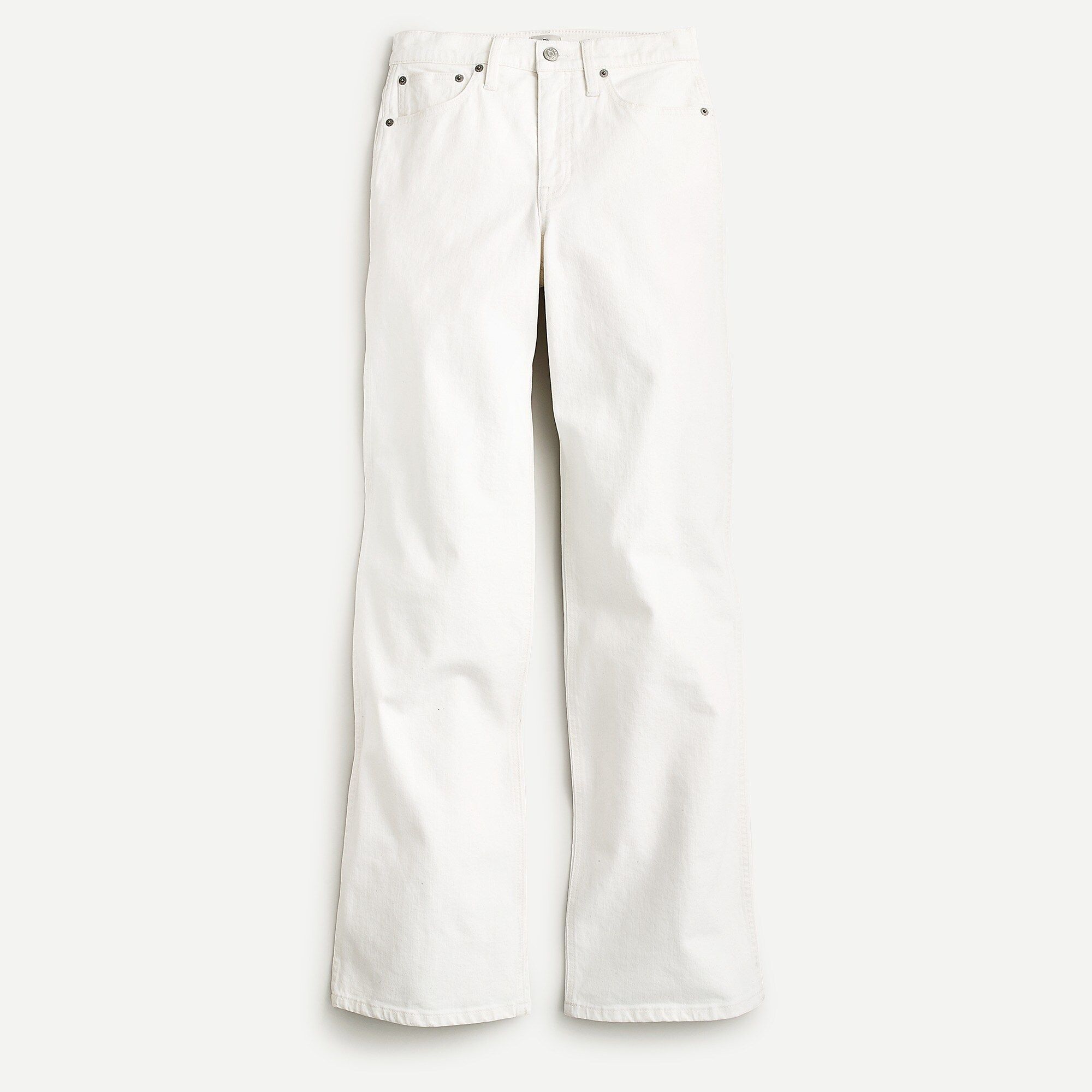 High-rise full-length flare jean in white | J.Crew US