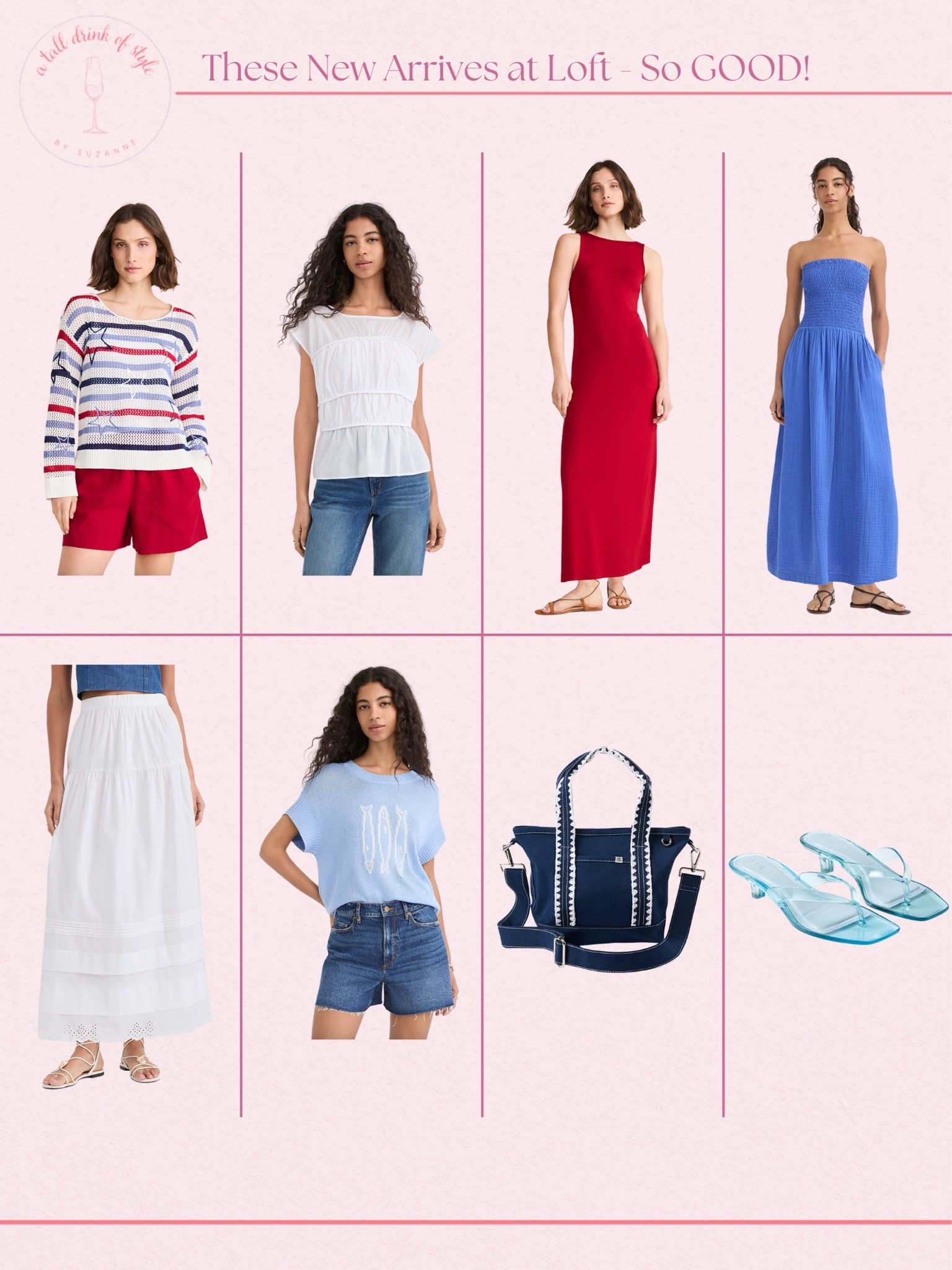 Summer has arrived at Loft! These pieces are great to carry you through summer as well as your 4th of July activities!

#LTKSeasonal #LTKSaleAlert #LTKTall
