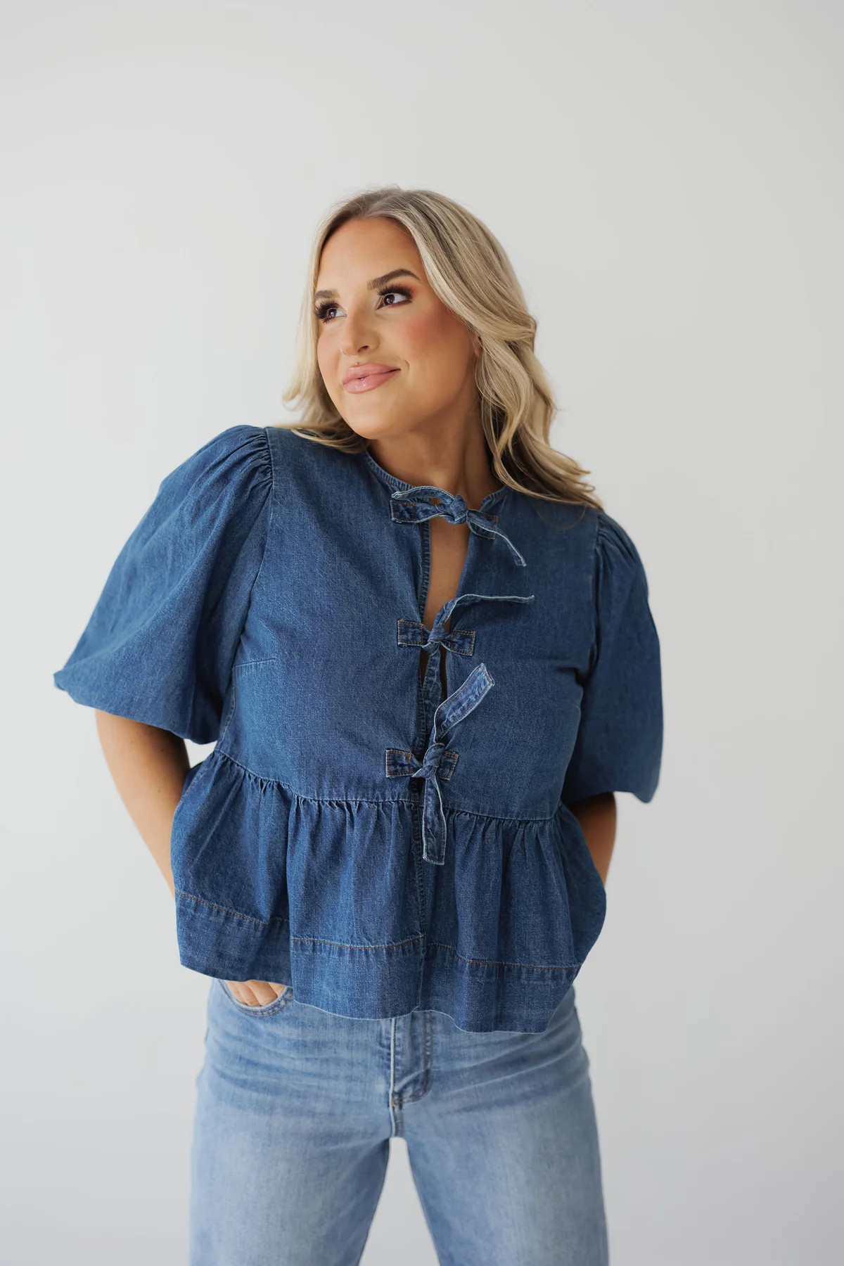 Alex Denim Top | Landry Kate