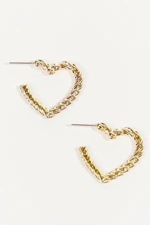 Twisted Heart Earrings in Gold | Altar'd State | Altar'd State