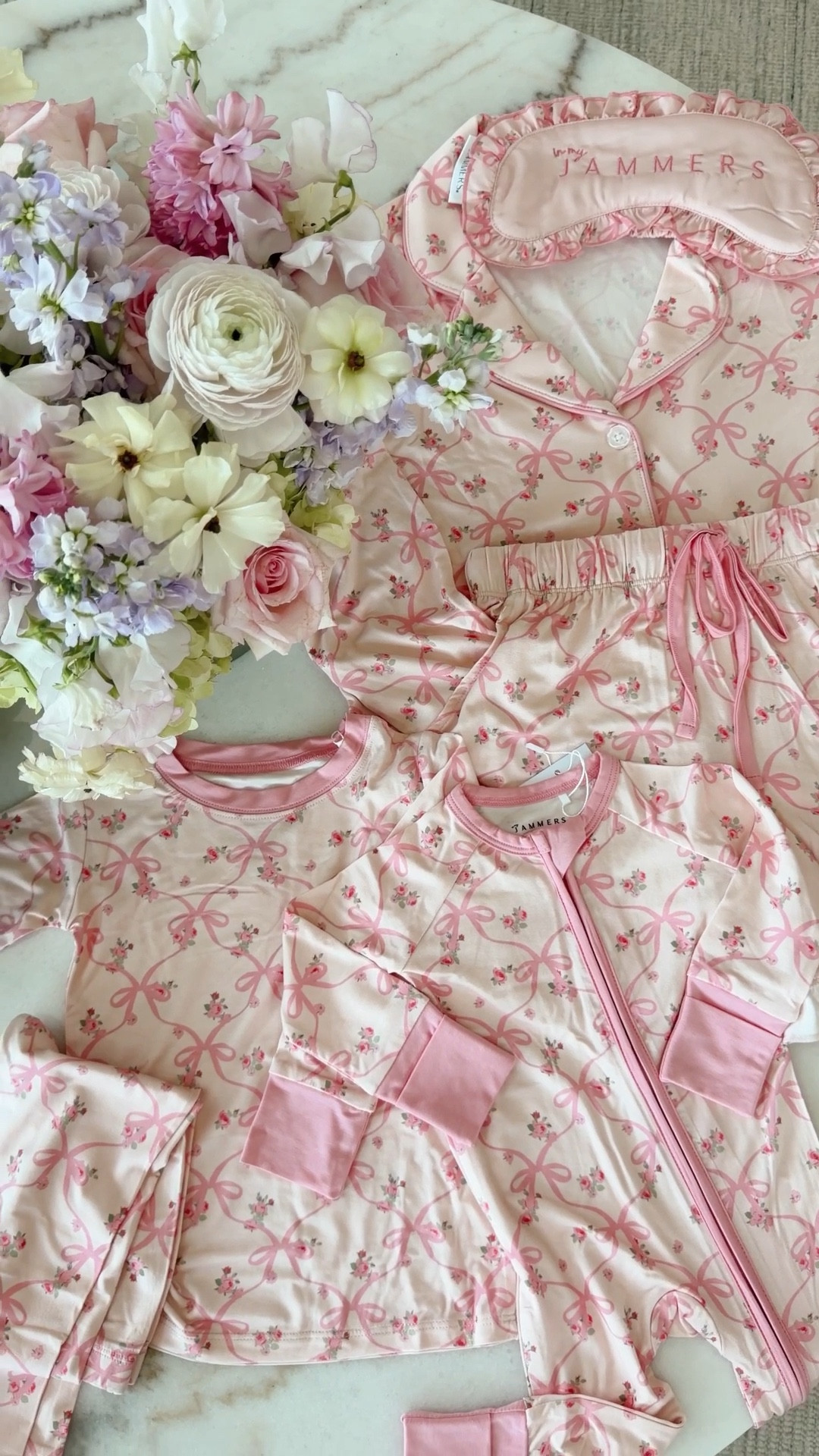 New matching Mommy and Me pajamas for the family! Love these long sleeve ruffle short pjs for me because they are breastfeeding friendly for nursing and pumping. Em had the two piece toddler pjs set and baby girl has the convertible romper! Love this adorable bow print and would be great for Mother’s Day  

#LTKKids #LTKBaby #LTKmomlife