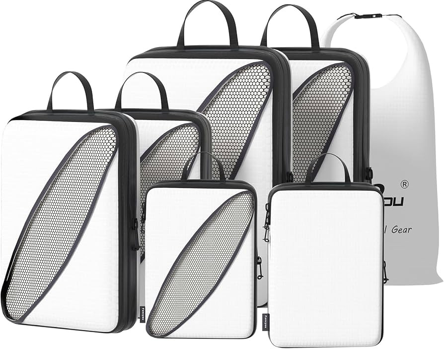 Extra Large Compression Packing Cubes for Suitcases, Fancyou 7 Set Travel Organizer Cubes for Car... | Amazon (US)