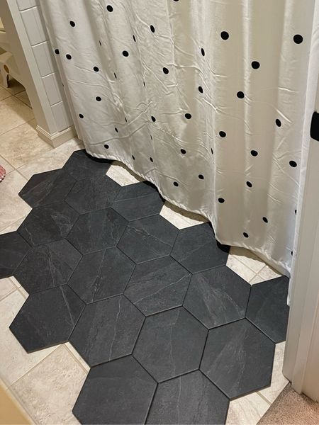 Hexagon tile, black hex tile, black porcelain tile 

#LTKhome