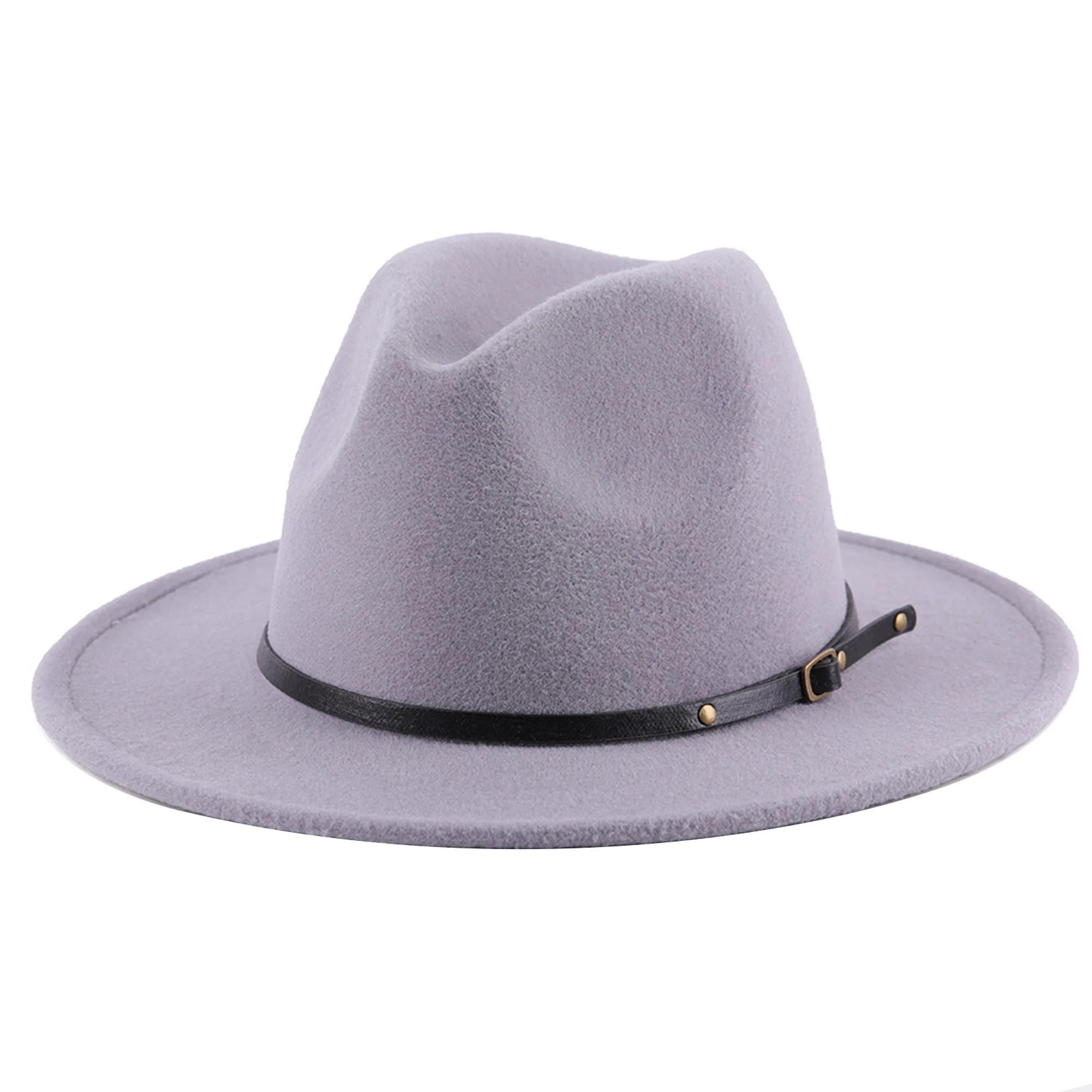 ZIYIXIN Unisex Panama Hat Vintage Wide Brim Belt Buckle Felt Fedora Hat for Men Women - Walmart.c... | Walmart (US)