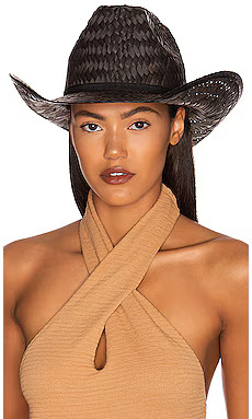 Brixton Houston Straw Cowboy Hat in Black from Revolve.com | Revolve Clothing (Global)