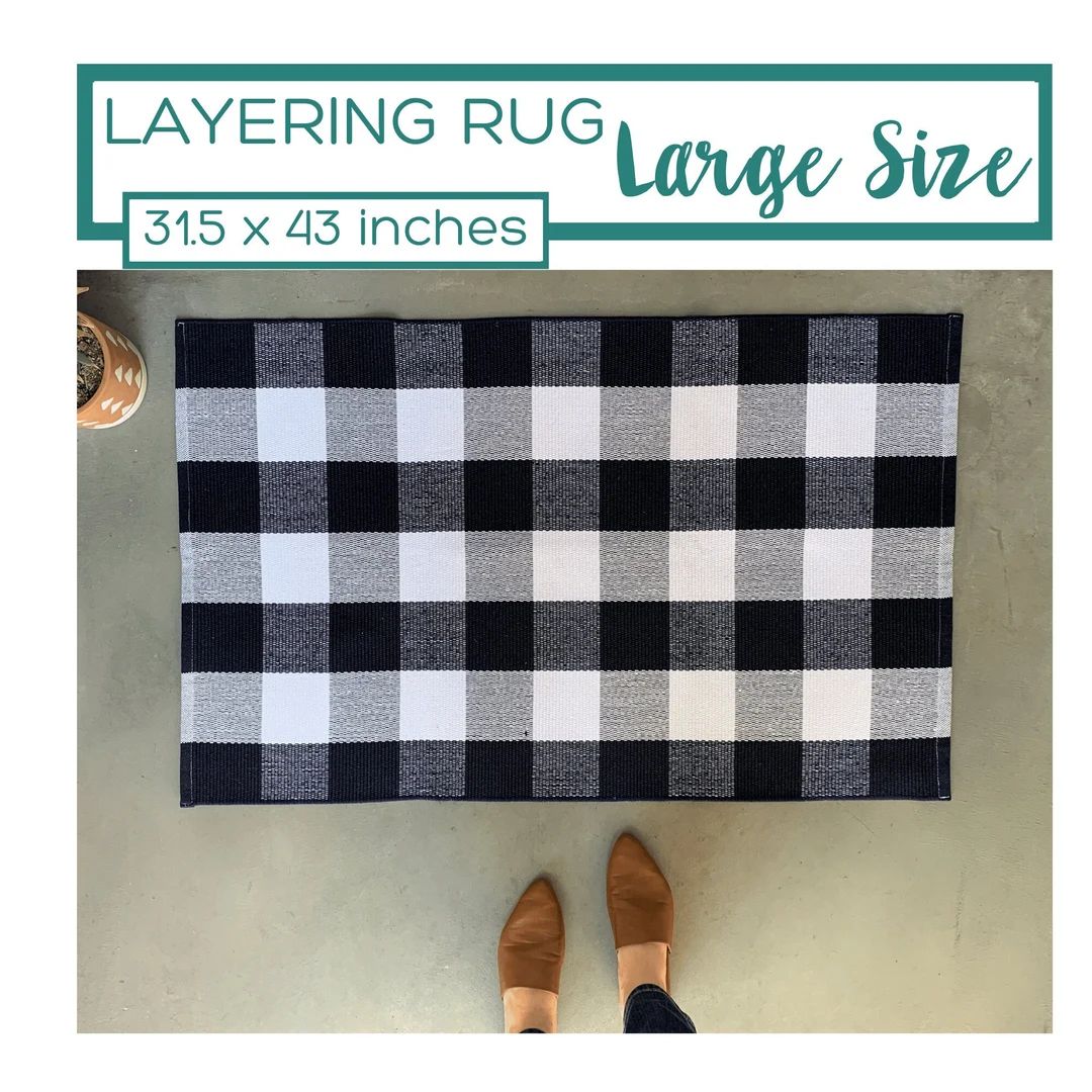 Oversized Buffalo Check Entry Rug / Doormat Layering Rug / - Etsy | Etsy (US)