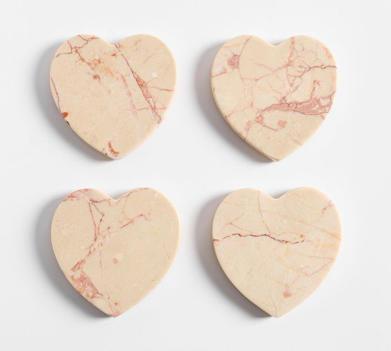 Marble Heart Coasters - Set of 4 | Pottery Barn (US)