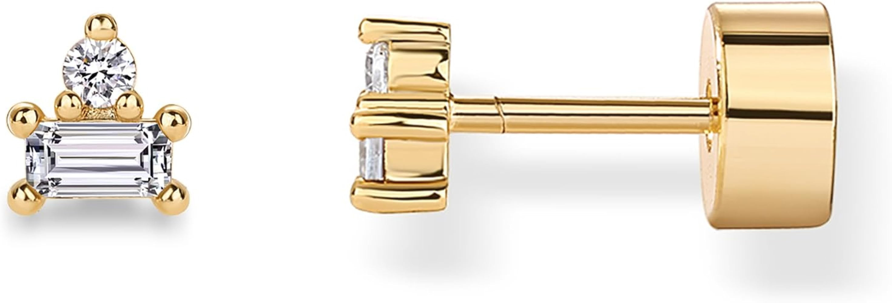 PAVOI 14K Gold Plated Sterling Silver Posts Colored Birthstone Flatback Stud Earrings for Women -... | Amazon (US)