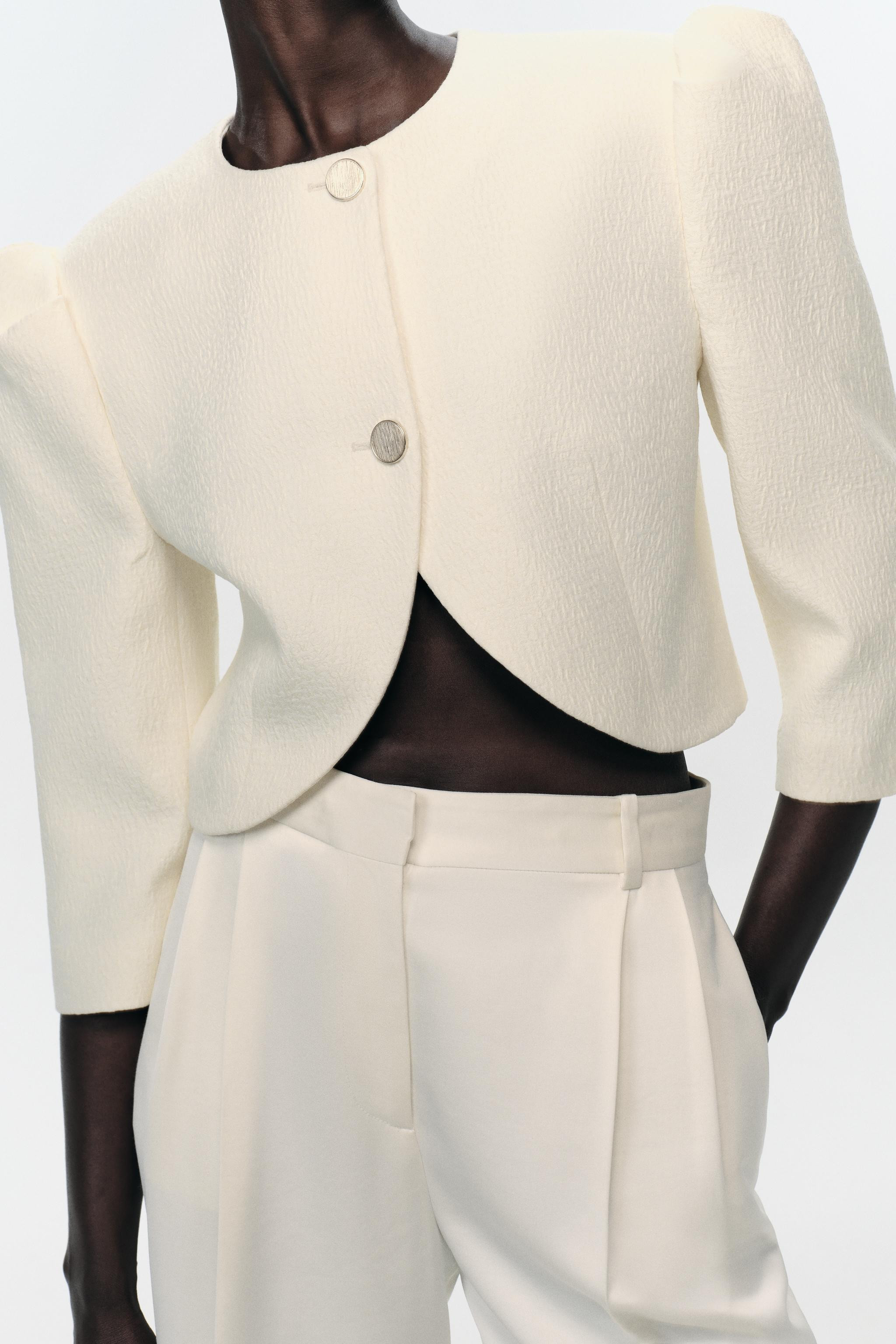 PUFF SLEEVE CROPPED BLAZER | Zara US