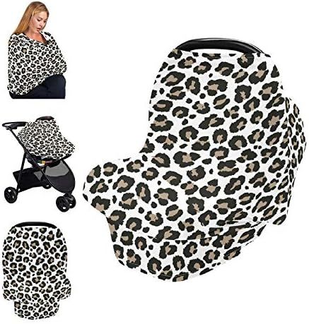 9CH Leopard Baby Car Seat Covers Nursing Cover Soft Breastfeeding Scarf Cover Canopy Infant Strol... | Amazon (US)