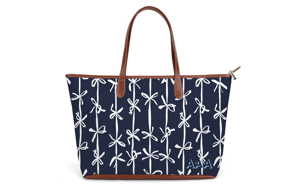 St. Anne Zippered Tote - Beaufort Bonnet Printed Monogram $220 | Barrington Gifts