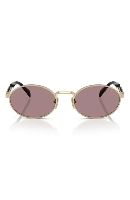 Prada 55mm Oval Sunglasses in Gold Brown at Nordstrom | Nordstrom