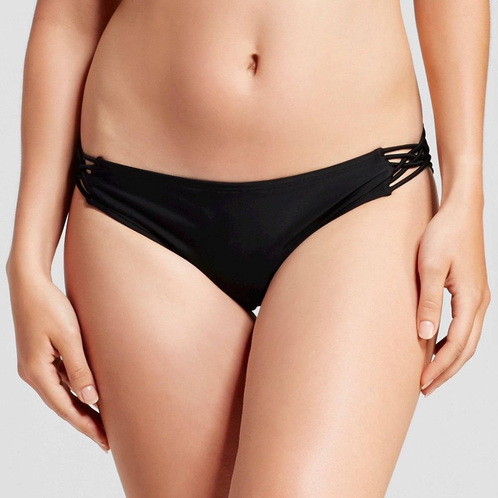 Women's Strappy Hipster Bikini Bottom - Black - XS - Xhilaration , Size: XS | Target