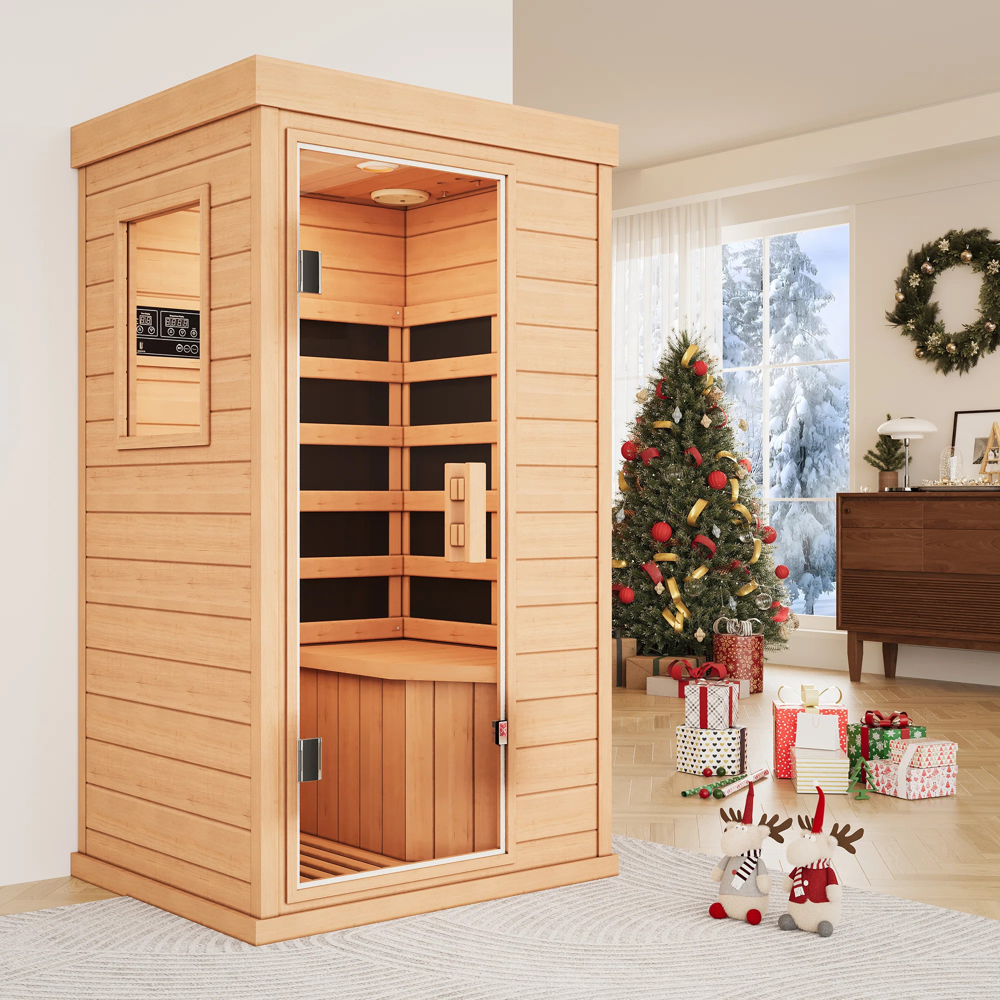 Mini Sauna, Low Emf Far Infrared Sauna, Home Spa Sauna With Bluetooth Speakers, Chromotherapy Lighting + Red Light Feature | Wayfair North America