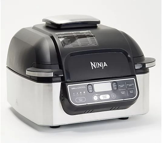 Ninja Foodi Pro 6-qt Indoor Grill w/ Air Frying, Smart Probe & Rack | QVC