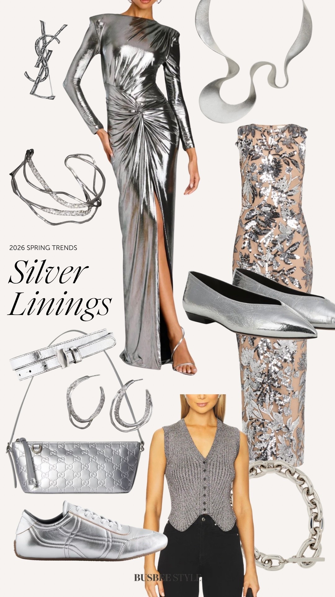 Silver is officially back—and it’s cooler, sleeker, and more wearable than ever. From jewelry and shoes to handbags and even pants, high-shine metallics are showing up everywhere for Spring 2026. Think of silver as a neutral, adding a bit of pop to your look.

#LTKSeasonal