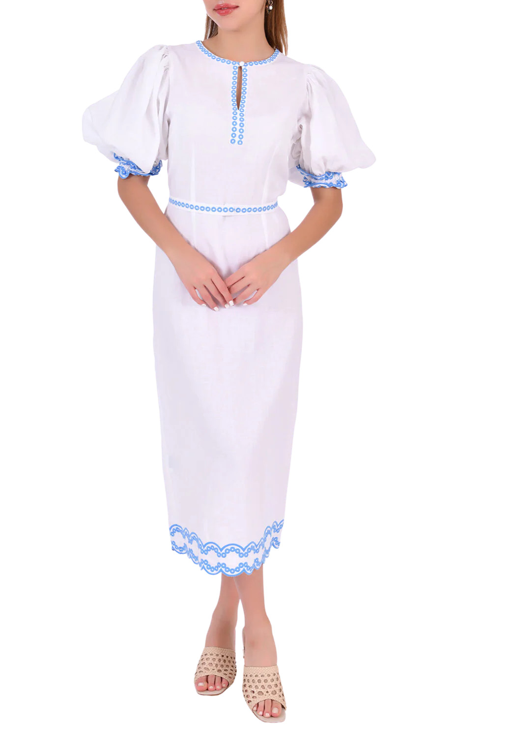 Nehir Embroidered Midi Dress | Over The Moon Gift