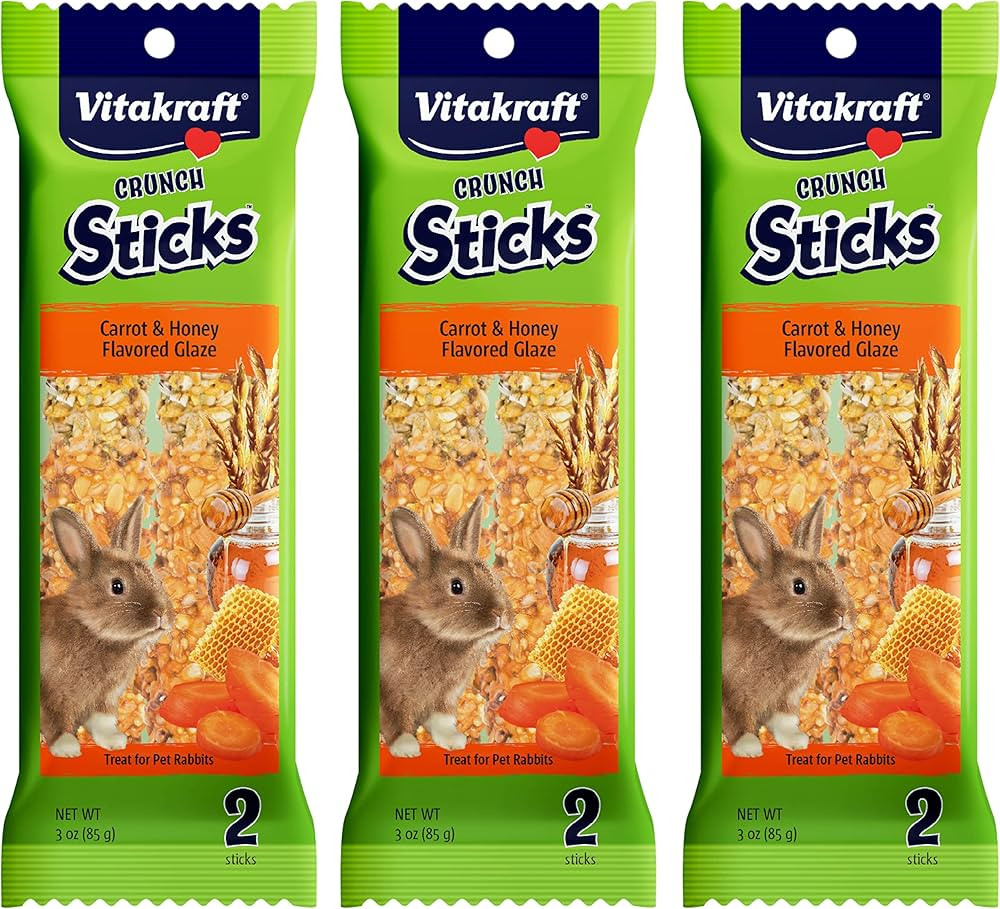 Vitakraft Crunch Sticks Rabbit Treat - Carrot and Honey - Rabbit Chew Sticks - Multi Pack of 6 St... | Amazon (US)