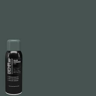 BEHR PREMIUM 12 oz. #MQ6-44 Black Evergreen Satin Interior/Exterior Spray Paint and Primer in One... | The Home Depot