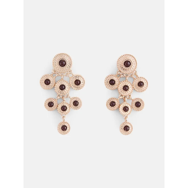 Scenario Women's Gold Tone Circle Drop Earrings | Walmart (US)