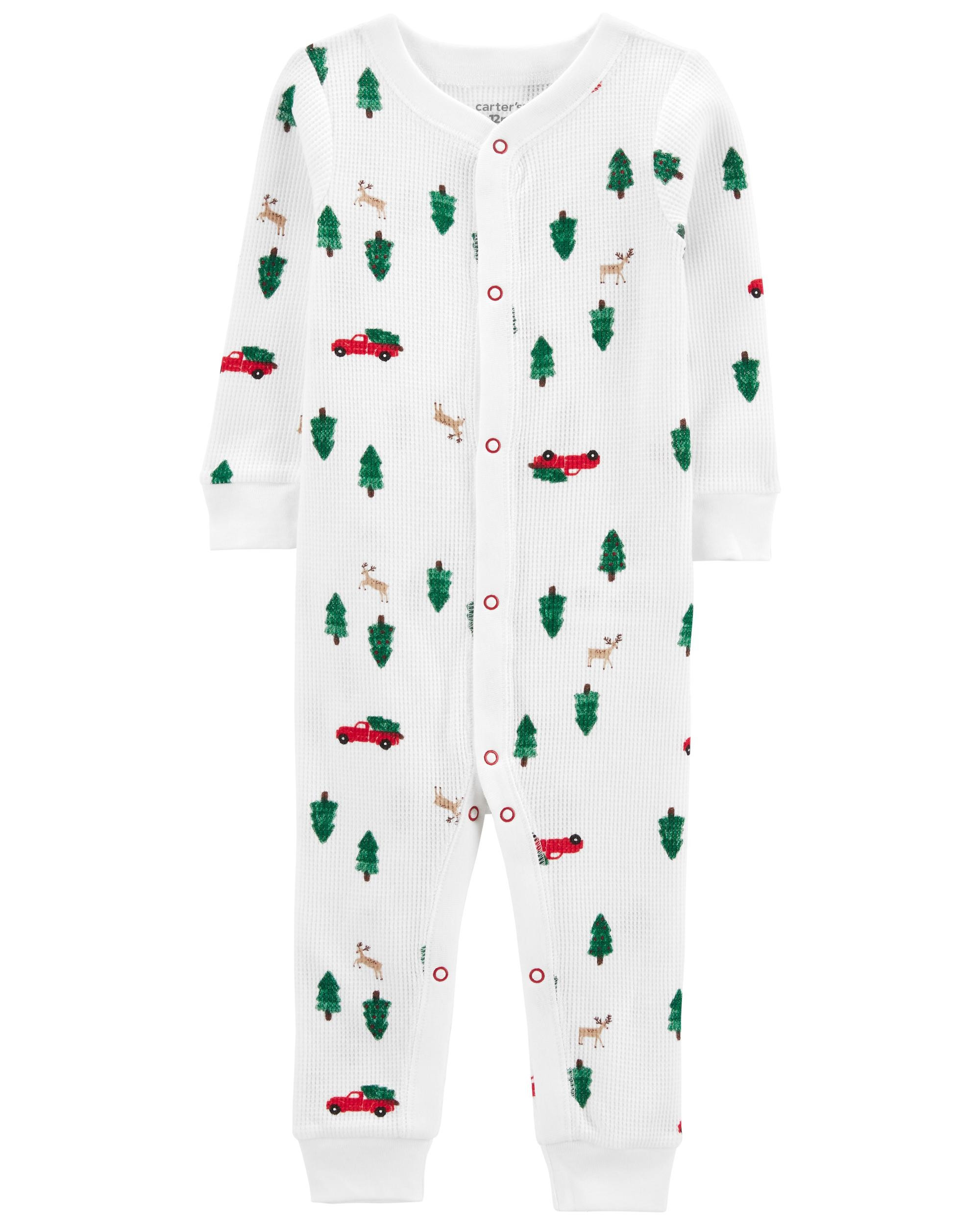 1-Piece Christmas Snap-Up Footless PJs | Carter's