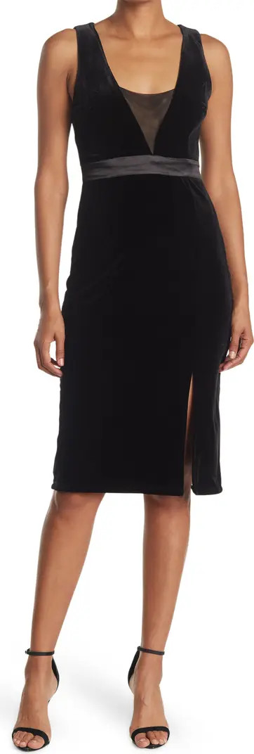 NSR Fitted Midi Dress w/ Mesh Detailing | Nordstromrack | Nordstrom Rack