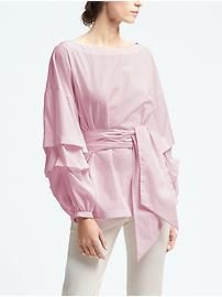 Pink Tiered-Sleeve Belted Shirt | Banana Republic US