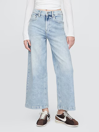 High Rise Stride Wide-Leg Ankle Jeans | Gap (US)