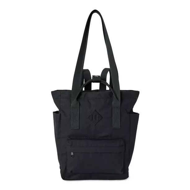 No Boundaries Women's Hands Free Convertible Tote Bag Backpack Black | Walmart (US)