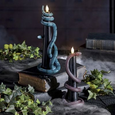 Sleek Snake Lit Candle, Set of Two | Grandin Road